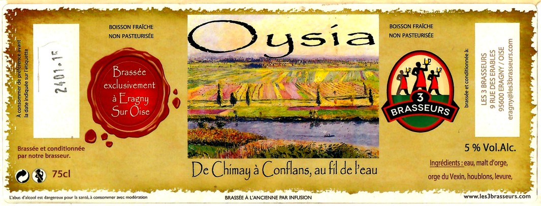 Etiquette BRASSERIE LES 3 BRASSEURS ERAGNY 01