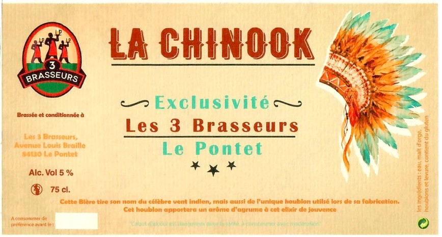 Etiquette BRASSERIE LES 3 BRASSEURS LE PONTET 01