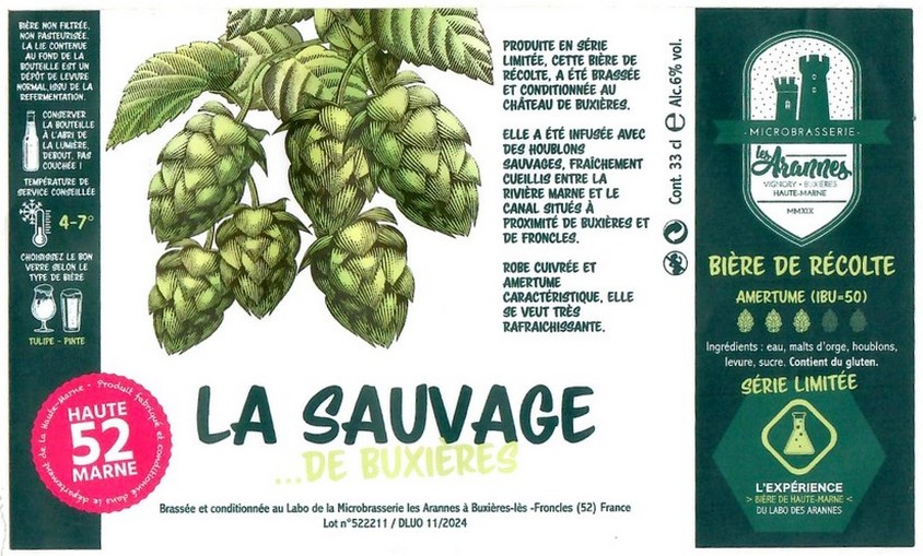 Etiquette BRASSERIE LES ARANNES 02