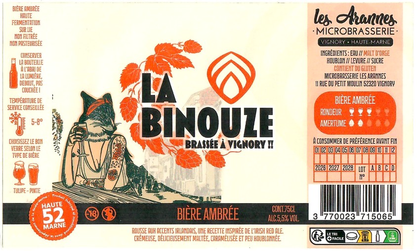 Etiquette BRASSERIE LES ARANNES 06