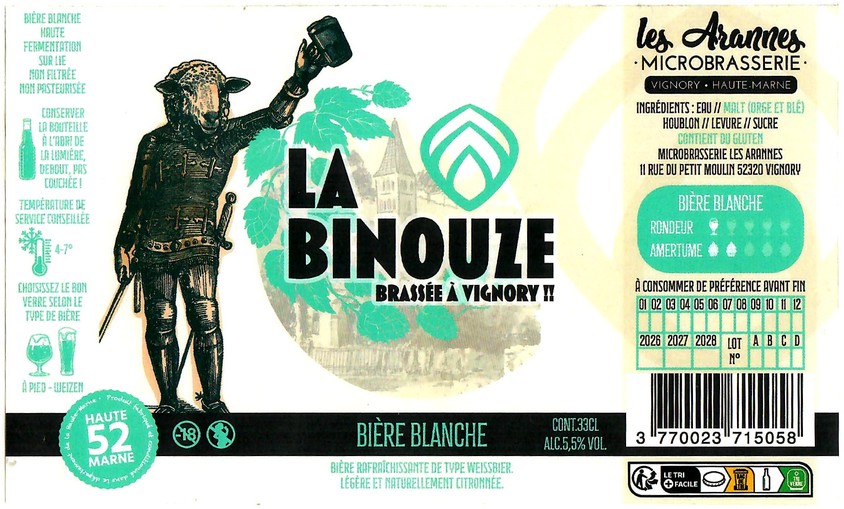 Etiquette BRASSERIE LES ARANNES 10