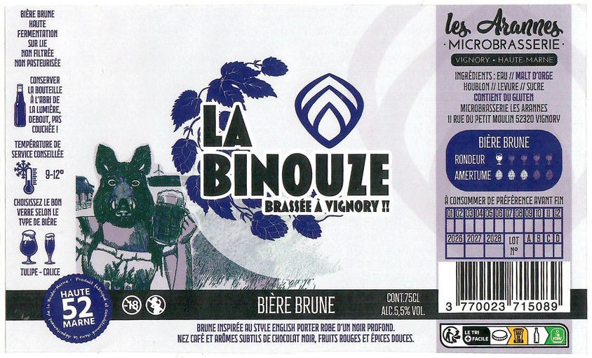 Etiquette BRASSERIE LES ARANNES 12