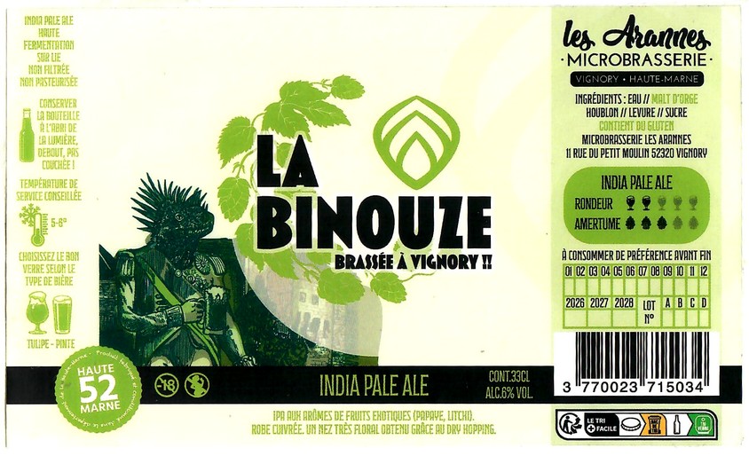 Etiquette BRASSERIE LES ARANNES 15