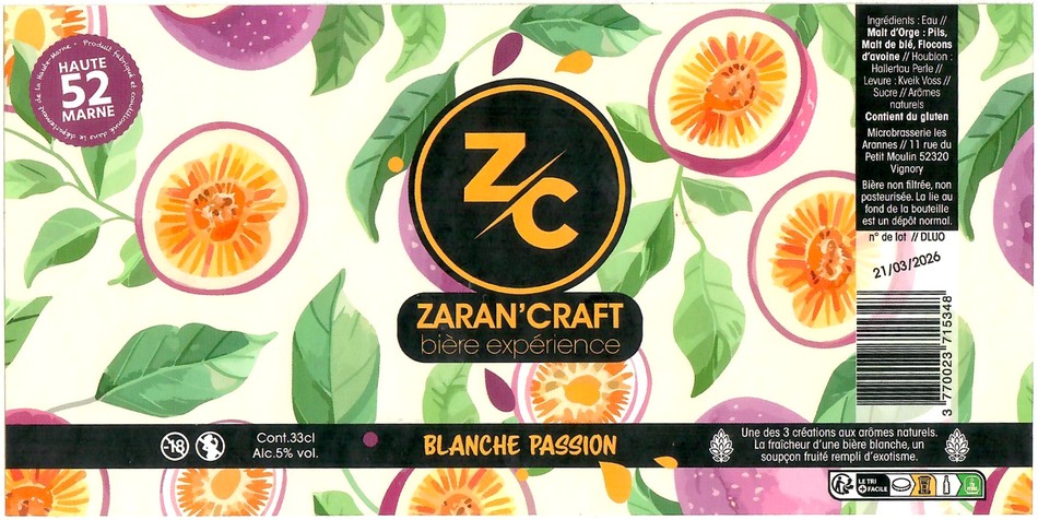 Etiquette BRASSERIE LES ARANNES 24