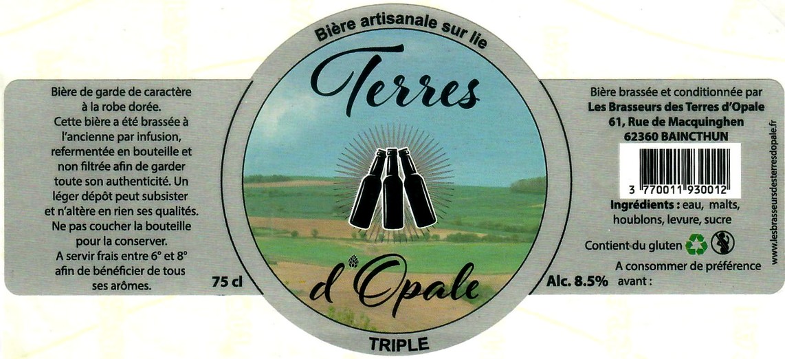 etiquette BRASSERIE LES BRASSEURS DES TERRES D'OPALE 02