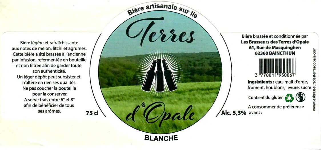etiquette BRASSERIE LES BRASSEURS DES TERRES D'OPALE 03