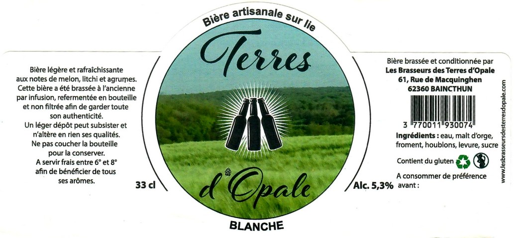etiquette BRASSERIE LES BRASSEURS DES TERRES D'OPALE 10