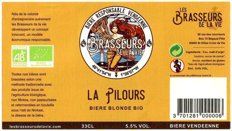 Etiquette BRASSERIE LES BRASSEURS DE LA VIE 01