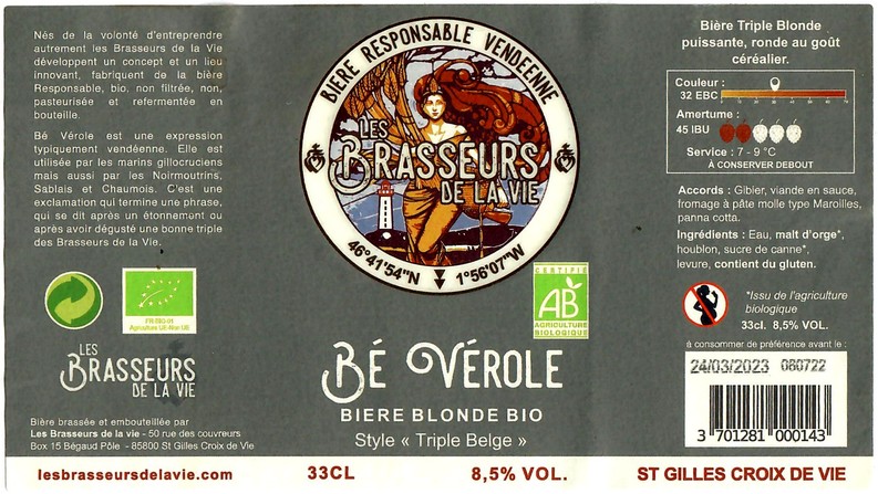 Etiquette BRASSERIE LES BRASSEURS DE LA VIE 06