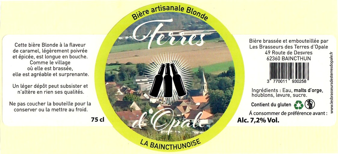 Etiquette BRASSERIE LES BRASSEURS DES TERRES D'OPALE 24