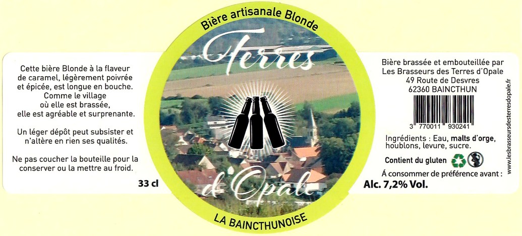 Etiquette BRASSERIE LES BRASSEURS DES TERRES D'OPALE 25