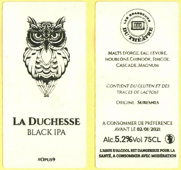 Etiquette BRASSERIE LES BRASSEURS DU THEATRE 09