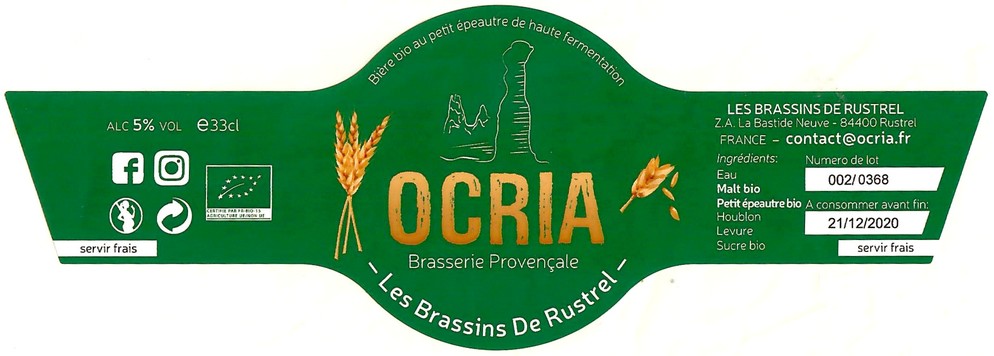 Etiquette BRASSERIE LES BRASSINS DE RUSTREL 03