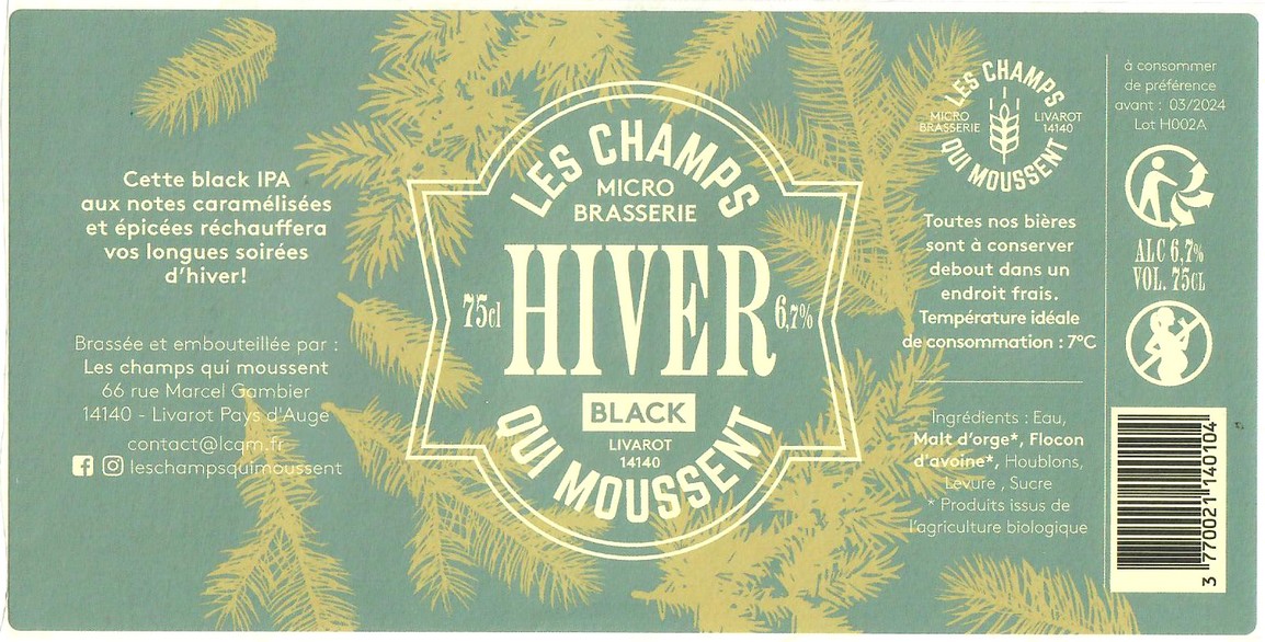 Etiquette BRASSERIE LES CHAMPS QUI MOUSSENT 13