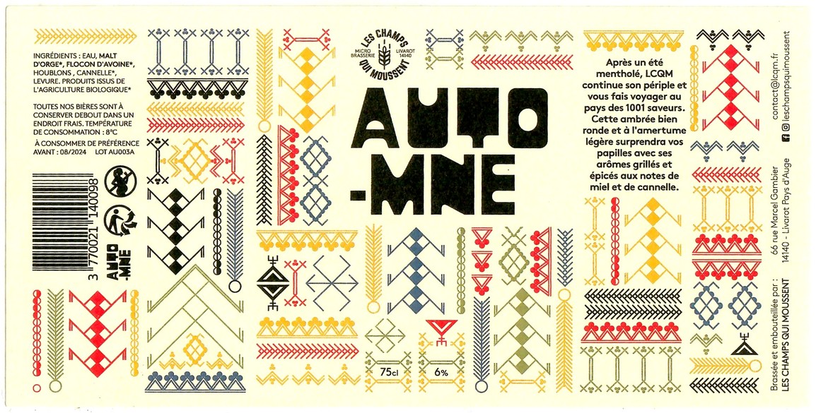 Etiquette BRASSERIE LES CHAMPS QUI MOUSSENT 20