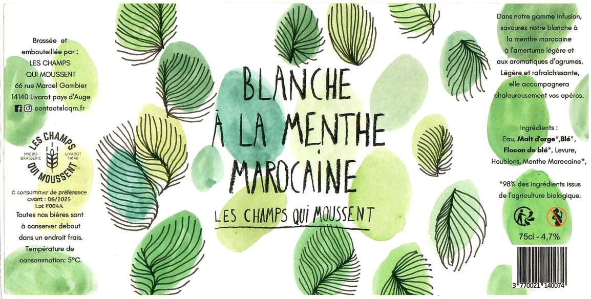 Etiquette BRASSERIE LES CHAMPS QUI MOUSSENT 24