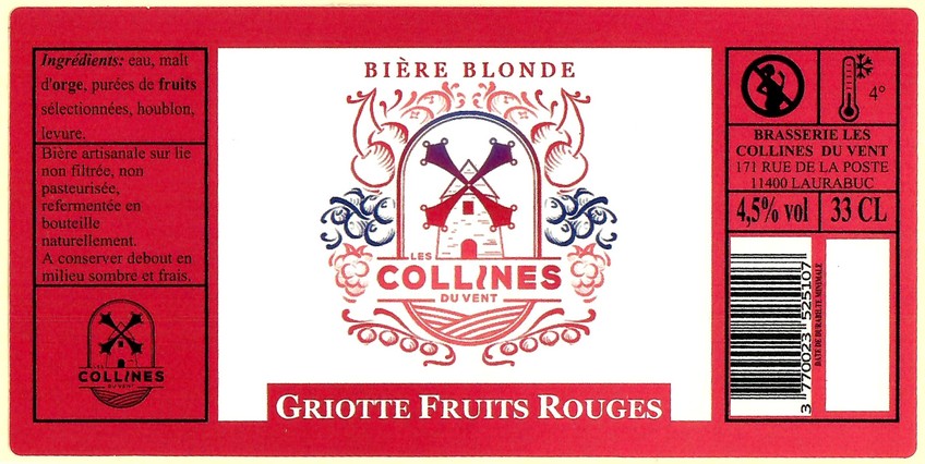 Etiquette BRASSERIE LES COLLINES DU VENT 02