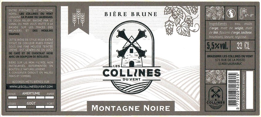 Etiquette BRASSERIE LES COLLINES DU VENT 06