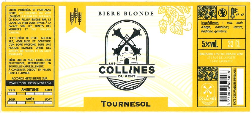 Etiquette BRASSERIE LES COLLINES DU VENT 09