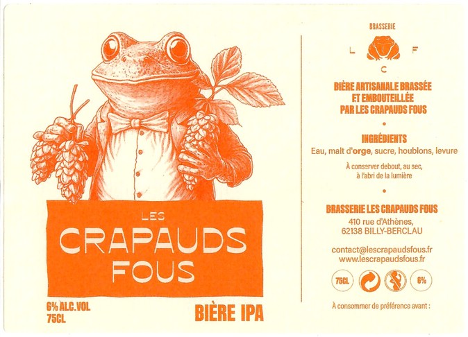 Etiquette BRASSERIE LES CRAPAUDS FOUS 01