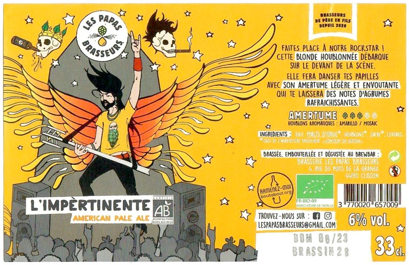 Etiquette BRASSERIE LES PAPAS BRASSEURS 01