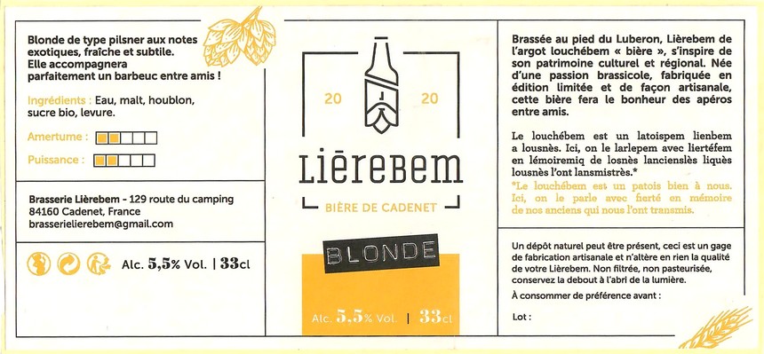 Etiquette BRASSERIE LIEREBEM 02