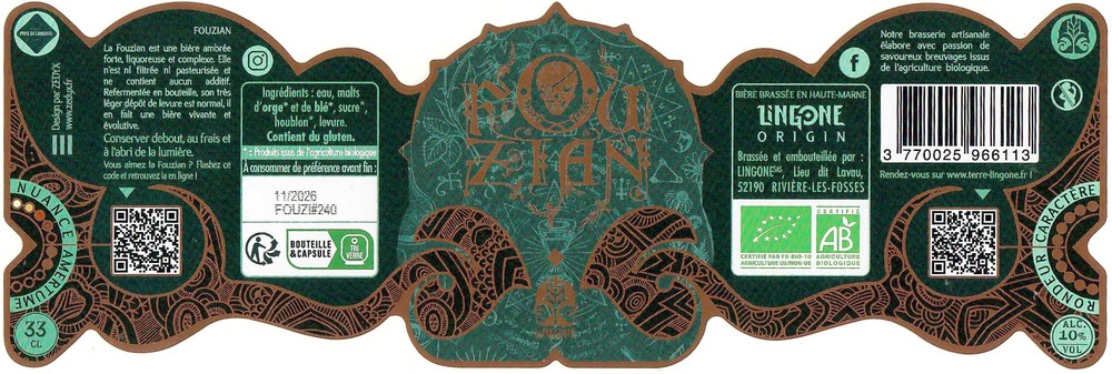 Etiquette BRASSERIE LINGONE 10