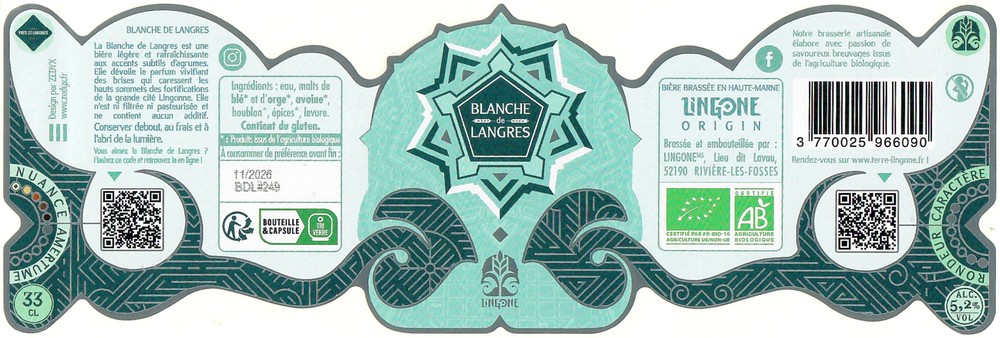 Etiquette BRASSERIE LINGONE 12