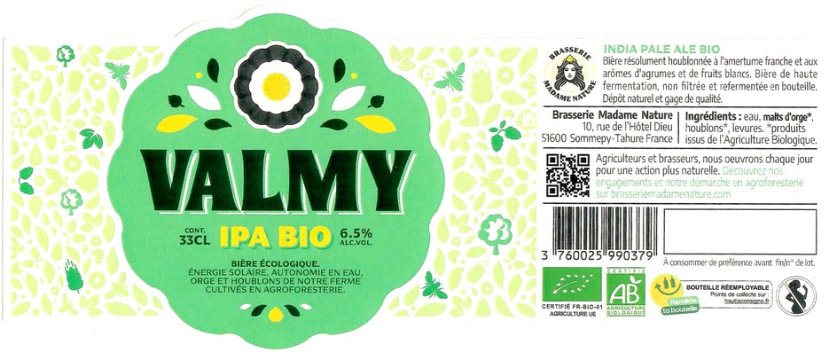 Etiquette BRASSERIE MADAME NATURE 08