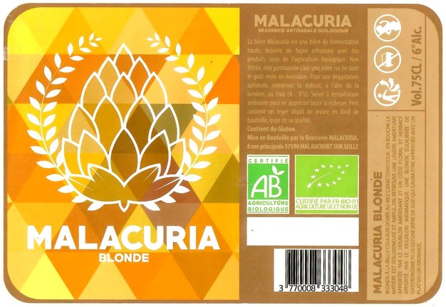 Etiquette BRASSERIE MALACURIA 16