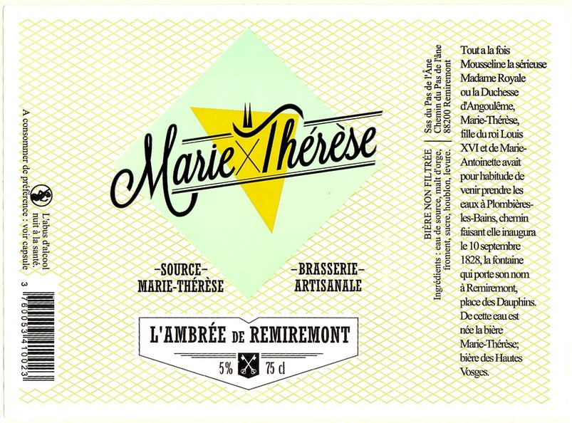 Etiquette BRASSERIE MARIE THERESE 11