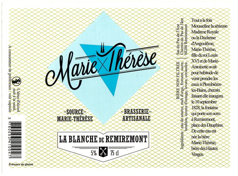 Etiquette BRASSERIE MARIE THERESE 18