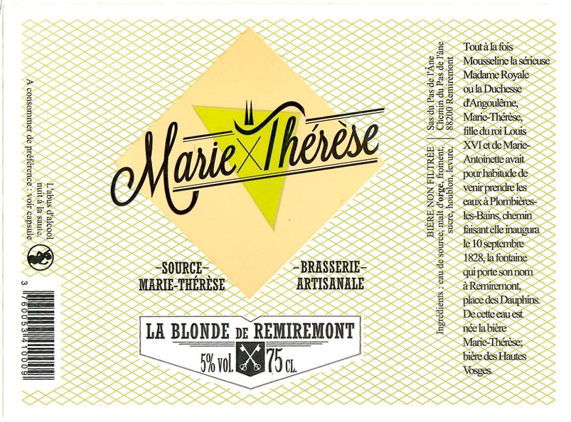 Etiquette BRASSERIE MARIE THERESE 20