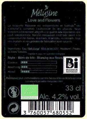 Etiquette BRASSERIE MELUSINE 02B