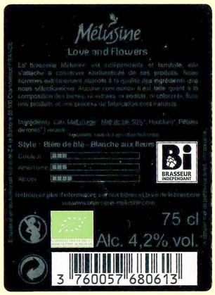 Etiquette BRASSERIE MELUSINE 02C