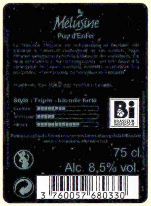 Etiquette BRASSERIE MELUSINE 04C