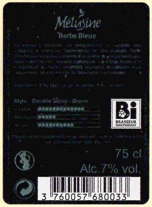 Etiquette BRASSERIE MELUSINE 05C