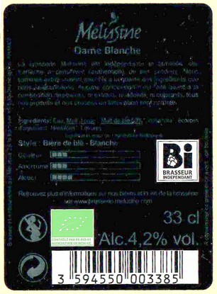 Etiquette BRASSERIE MELUSINE 06B