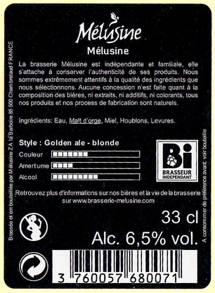 Etiquette BRASSERIE MELUSINE 07B