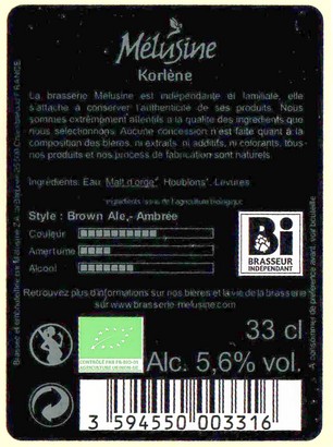 Etiquette BRASSERIE MELUSINE 08B