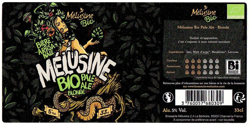 Etiquette BRASSERIE MELUSINE 16