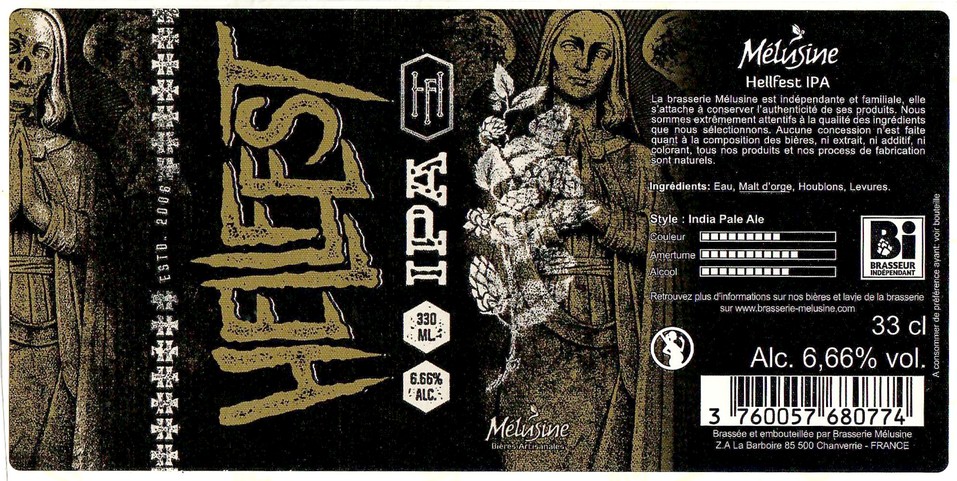 Etiquette BRASSERIE MELUSINE 19