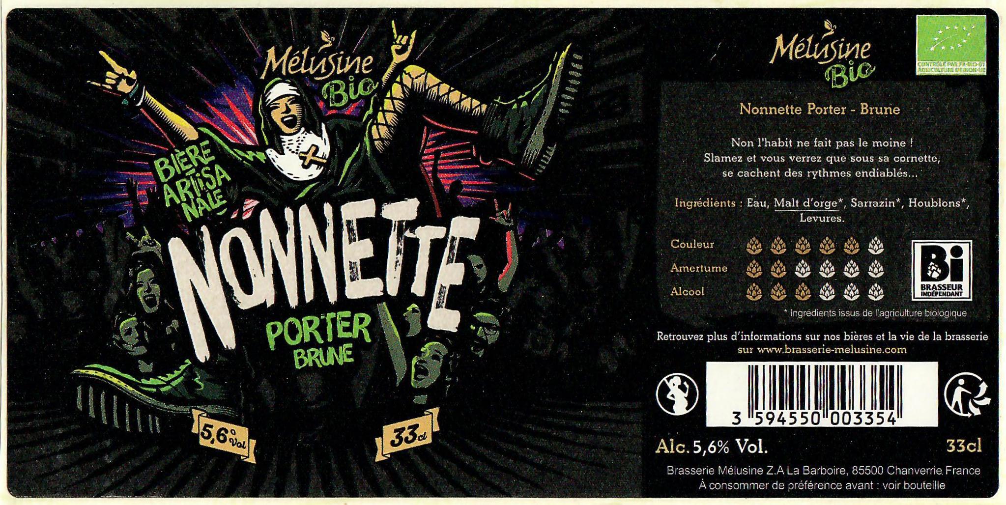 Etiquette BRASSERIE MELUSINE 20