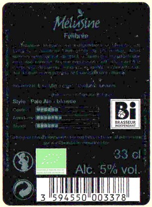 Etiquette BRASSERIE MELUSINE 57B