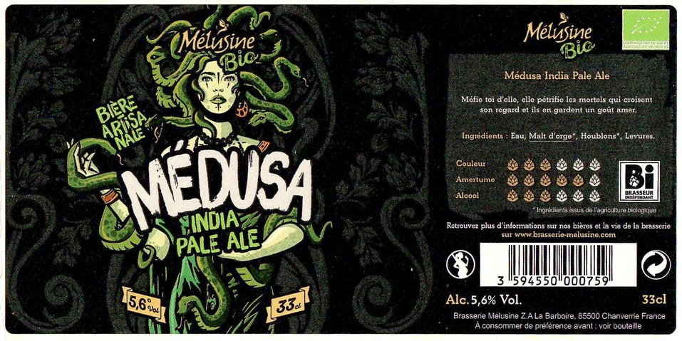 Etiquette BRASSERIE MELUSINE 62