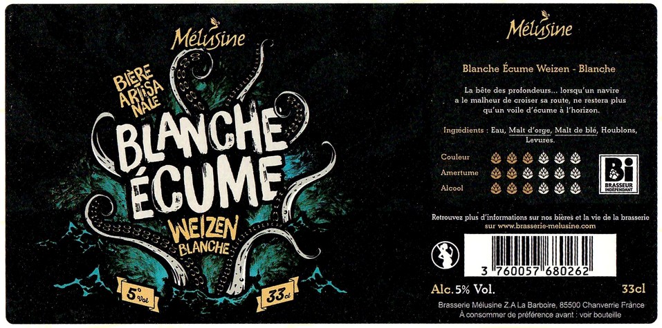 Etiquette BRASSERIE MELUSINE 75