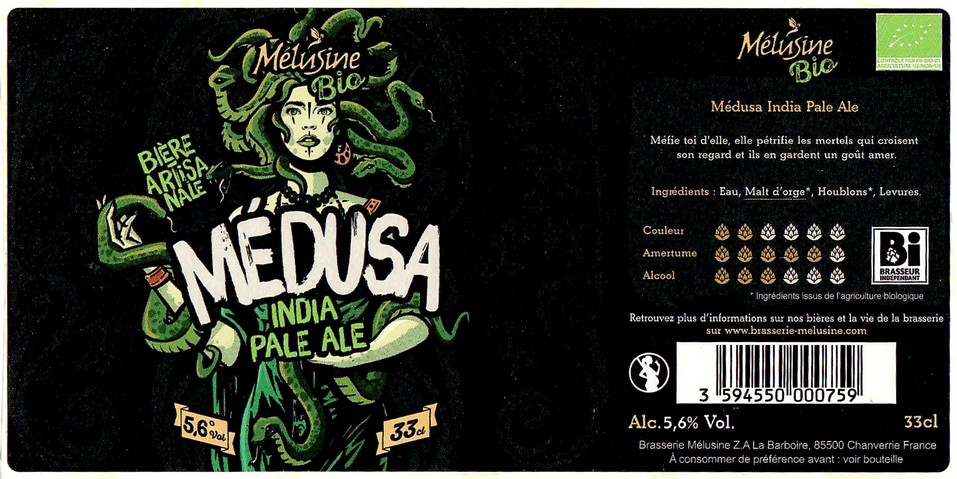 Etiquette BRASSERIE MELUSINE 77