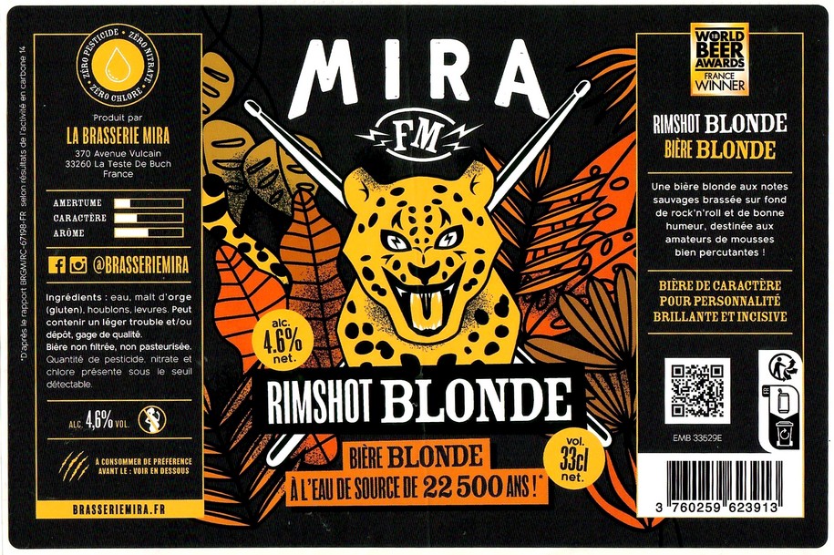 Etiquette BRASSERIE MIRA 28