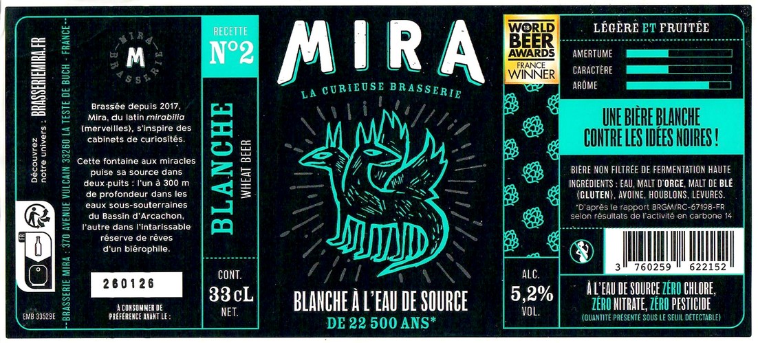 Etiquette BRASSERIE MIRA 33