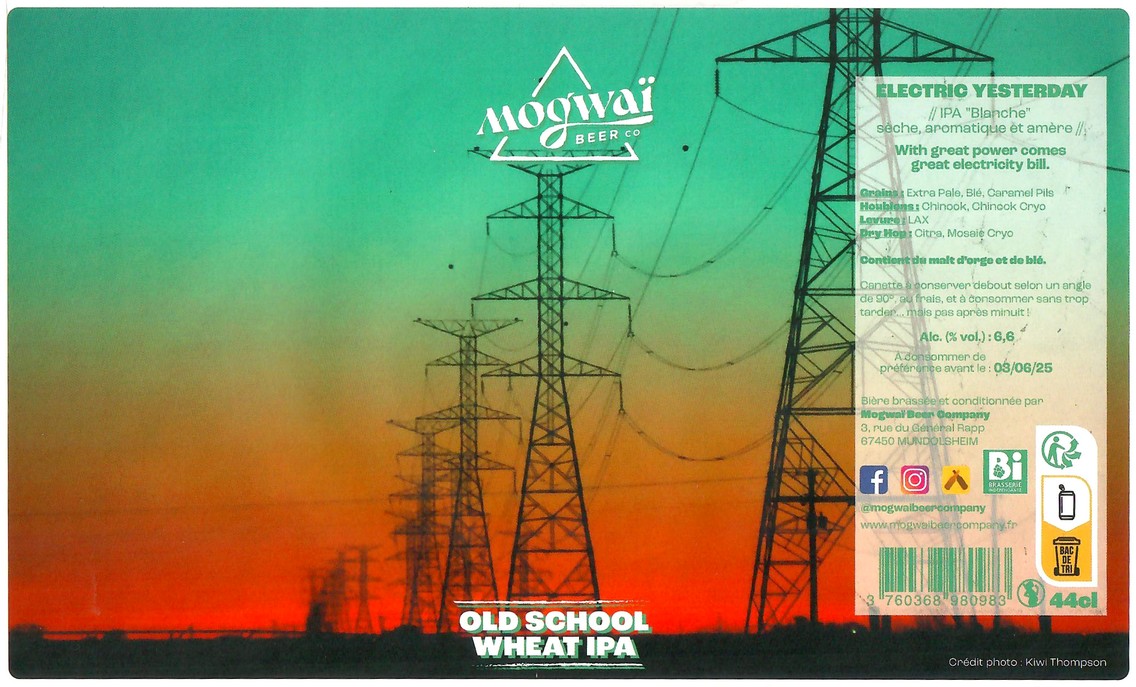 Etiquette BRASSERIE MOGWAI BEER CO 80